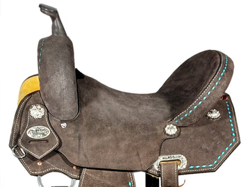 Hilason Western Horse Barrel Racing Wooden Tree American Leather Saddle